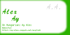 alex ay business card